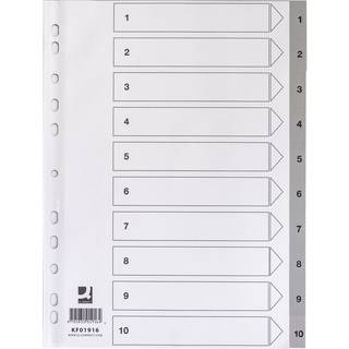Q-connect register A4 med 10 tabs grå