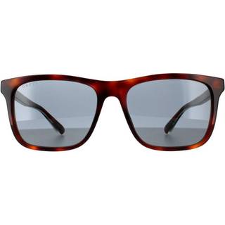 Gucci Mand GG0381SN 009 Solbriller Acetat Havana Blå Firkantet Normal