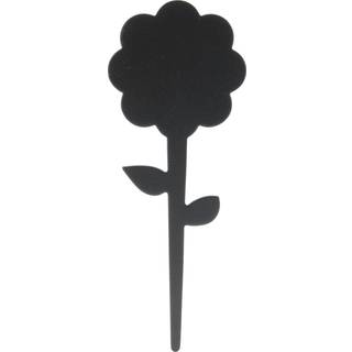 Securit kridtskilt på spyd Silhouette blomst sort