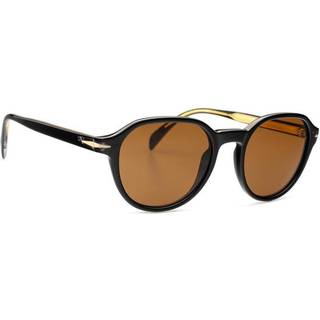 DAVID BECKHAM Mand DB 1044/S 807/70 Solbriller Acetat Sort Brun Rund