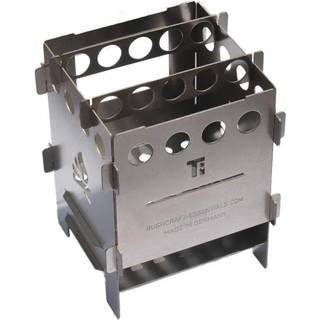 Bushcraft Essentials Bushbox Titanium Kogeapparater til tørbrændstof størrelse 11,5 x 9,0 x 9,0 cm farve metallic