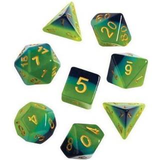 Green Blue Translucent Dice Set - Rollespilsterninger - Sirius Dice