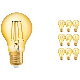 Fordelspakke 10x Osram Vintage 1906 LED E27 Pære filament guld 4W 410lm - 824 ekstra varm hvid | erstatter 40W