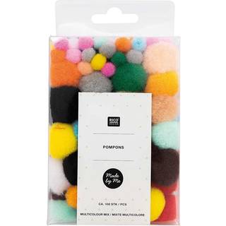 Pompons 8mm 20mm ca. 100 Stück - Bunter Mix