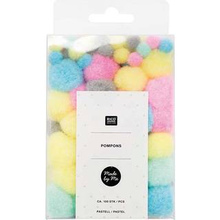 Pompons 8mm 20mm ca. 100 Stück - Pastell