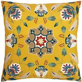 Furn furn. Yellow Folk Flora 43 x 43 Outdoor Polyester Cushion