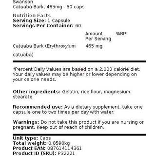 Catuababark, 465 mg - 60 kapsler