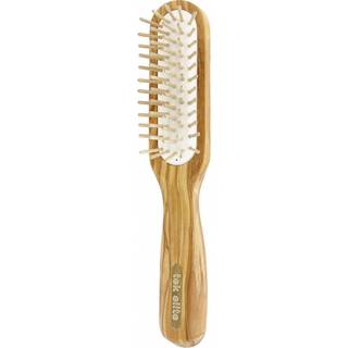 Tek Slim Rectangular Brush In Olive Wood With Short Wooden Pins