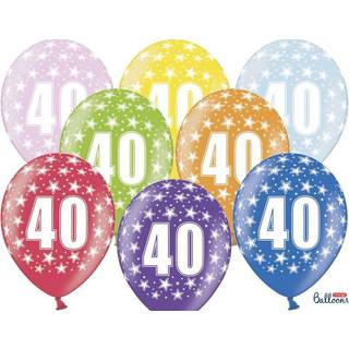 50 stk. Metallic Fødselsdagsballoner Mixfarver 40 år – Elegant Helium Dekoration