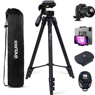 Endurax 60 tommer kamera-stativ til Canon EOS Rebel og Nikon DSLR, rejse-stativ til telefon og tablet med fjernbetjening, sort