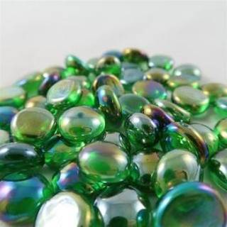 Gaming Glass Stones in Tube - Iridized Crystal Green (40)
