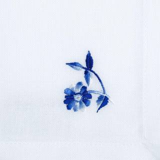 6 stofservietter med blomster, blå