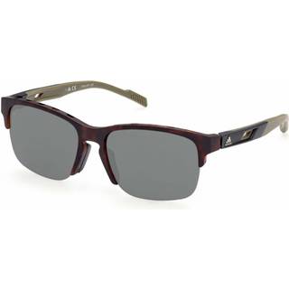Adidas Sport Unisex SP0048 52N Solbriller Injiceret Dark Havana Grøn Firkantet Normal