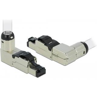Delock RJ45 stik Cat 6a STP - Vinklet - Værktøjsfri