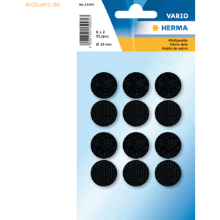 Udgår: Herma Home hook & loop velcro puder ø19 sort (6)