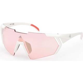 Adidas Sport Mand SP0064 CMPT AERO 24L Solbriller Plast Hvid Rosa Maske Normal Spejl