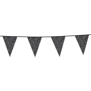6 m Vimpler Glitter Sorte Flag – Skab blikfang til enhver indendørs fest