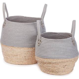 KidsDepot Kori Opbevaringskurv 2-pak, Grey/Natural