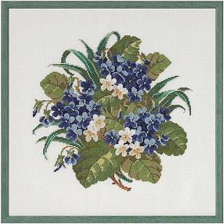 Broderikit Buket med violer Broderikit med et fint viol-motiv Lav din helt egen dekoration med dette nydelige kit Det færdige broderi måler 37 x 37 cm.