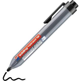 Edding 12-001 sort Retract board marker, rund spids 1,5-3mm (10stk.)