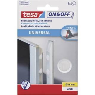 tesa On & Off - mounting adhesive - 1.6 cm diameter - white (pack of 8)