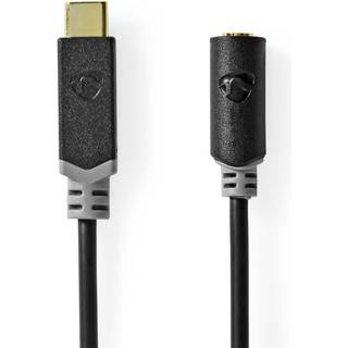 Nedis USB-C™ Adapter | USB 2.0 | USB-C™ Han | 3.5 mm Hunstik | 1.00 m | Runde | Guldplateret | PVC | Sort | Box
