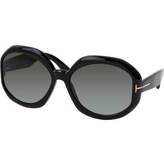 TOM FORD Kvinde FT1011 Georgia-02 01B Solbriller Acetat Sort Grå Oversize Normal Skygge