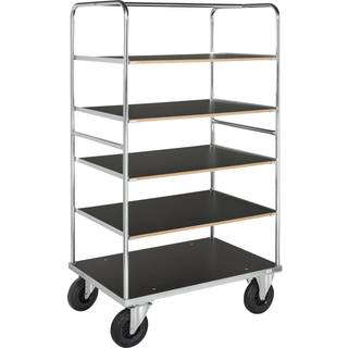 Kongamek Elektrogalvaniseret/MDF, sort Hyldevogn