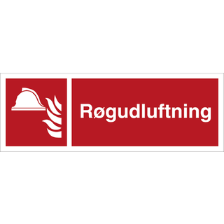 Brandskilt - Røgudluftning - Plast - 140 x 420 mm