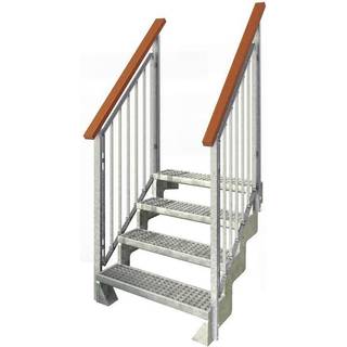 DOLLE Gardentop terrassetrappe med gitterrist, inkl. 2 sider gelænder - 9 trin