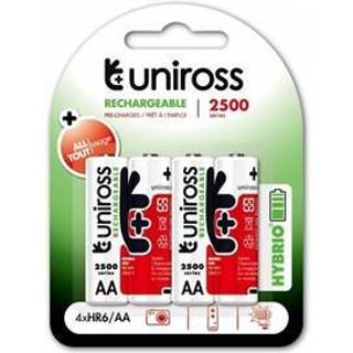 Uniross genopladelige AA batterier - 2500 NiMh - 4 stk