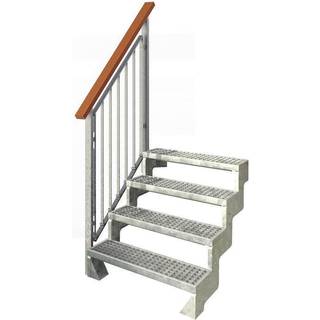 DOLLE Gardentop terrassetrappe med gitterrist, inkl. 1 side gelænder - 4 trin