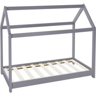 ML Design COT 80x160cm med tag og slattedramme, lysegrå, boligblå til piger og