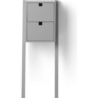 1898 Square sengebord og -hylde Grå