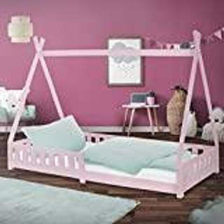 Tipi Tipi Pink Fall-Out Protection Træ seng House Bed Bed Pine 200x90cm