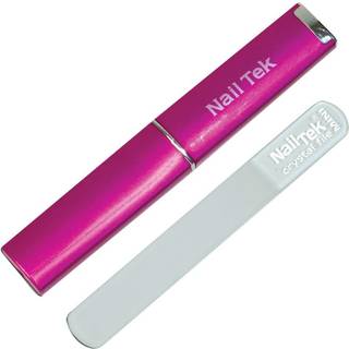 Nail Tek Crystal File Double-sidet med Fuchsia Companion Case Mini File 3 """" Professionel neglefil til manikyr Pedicure Hold negle trim og glat i