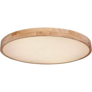 Rainer LED-loftlampe, Ø 80 cm, træ-effekt, metal, CCT