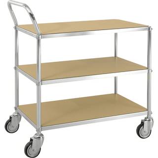 Kongamek 76 x 44 Elektrogalvaniseret ESD-bordvogn, 3 hylder