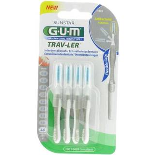 GUM TravLer Mellemrumsbørster 4 stk. 2.0 mm ISO 6 GRÅ