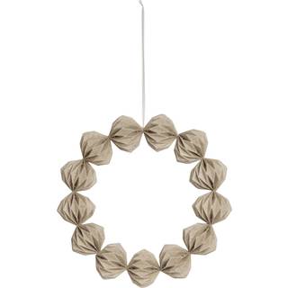 Watt & Veke Linn Krans 40 Cm Naturlig - Julepynt Hør Nature - P0984000