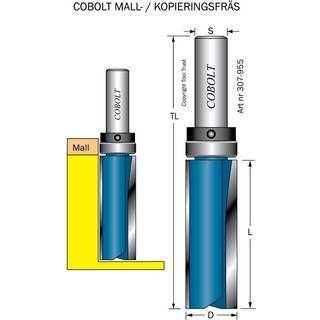 Cobolt 307-955 Fræserjern med styrelejer