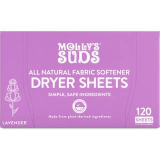 Molly's SUDS -stofblødgøringstørrer til følsom hud | Plantebaseret statisk reduktionsplastfri emballage | Lavendel (120 ark)