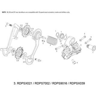 SRAM B-screw/limit screw Kit Til 10Speed X9