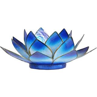 LOTUS LYSESTAGE - BLÅ M. GULD KANT - YOGA & YOGINI - - YOGO & YOGINI - StudioBuus