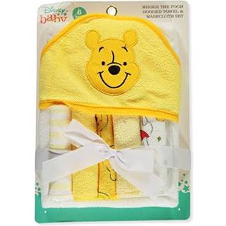 Cudlie tilbeh?r Disney Baby Winnie The Pooh Hooded Howles med 5 stykker vaskeklud S?t Honey Collector Print GS71798 Yellow