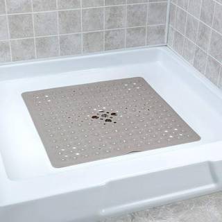 Slipx Solutions Essential Square Shower Mat 21 """" X21 """" Grippy tekstureret overflade 25% st?rkere sugekopper Ikke-skridsikre brusebad for badere