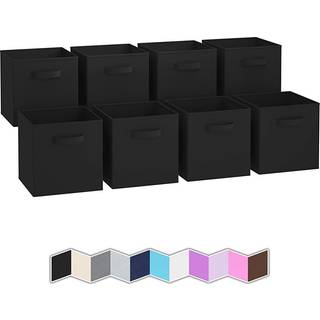 Stofopbevaring af terninger til terningarrangør - 8 Pack Heavy Duty Beige Storage Bins - 11 tommer terning Opbevaringsbin