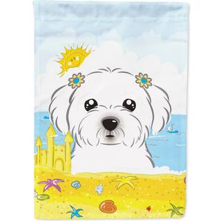 """" Caroline's Treasures BB2076GF Maltese Summer Beach Garden Flag Lille Multicolor """"
