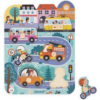 Janod puslespil i træ I byen - 6 brikker