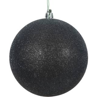 Vickerman N591517DG Glitter Ball Ornamenter med knustfast UV-resistent forudboret hætte Sikret og grøn blomstertråd i 4 pr. Taske 6 """" Sort